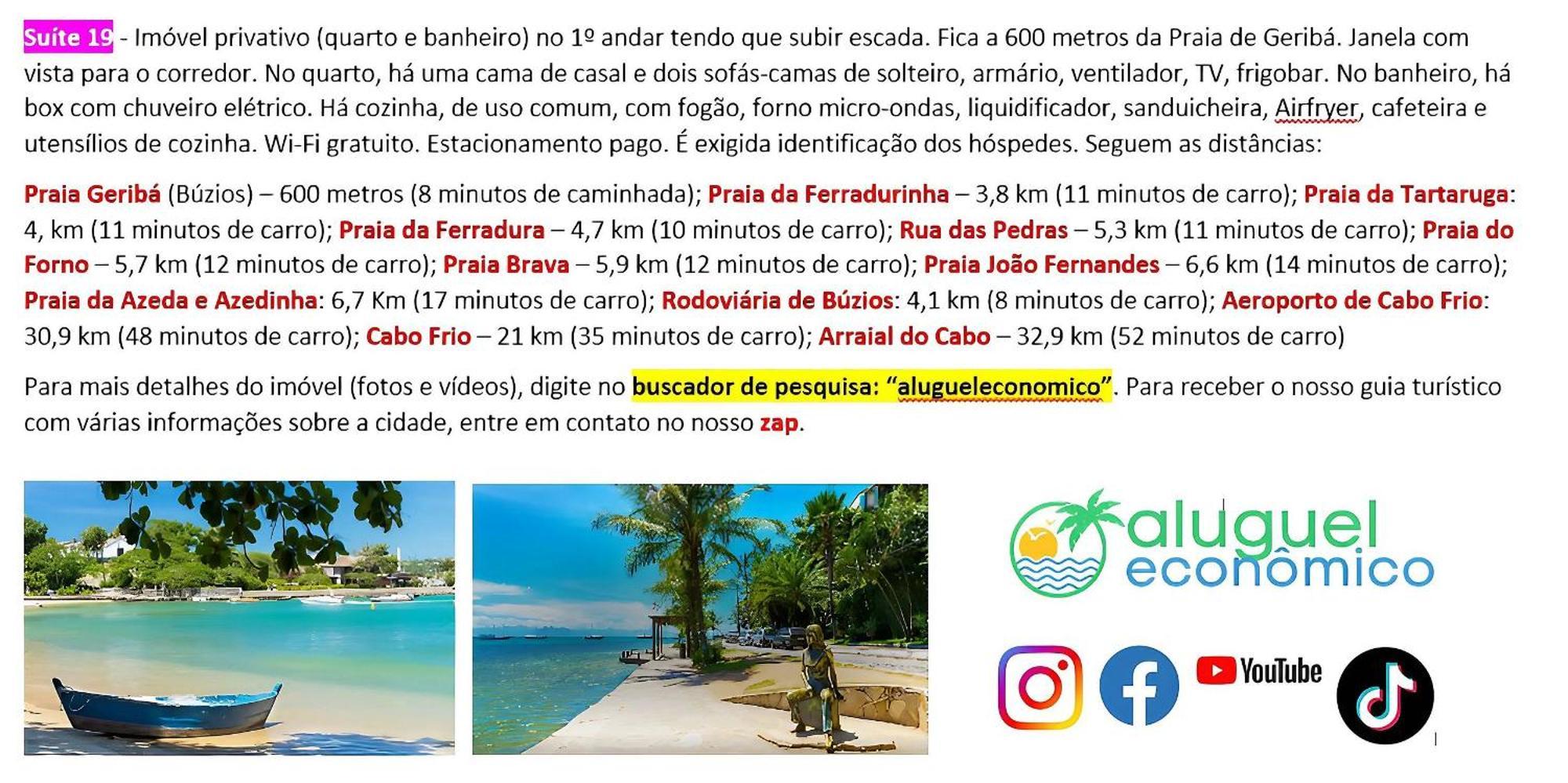 Buzios - Geriba - Suites - Aluguel Economico Exteriör bild