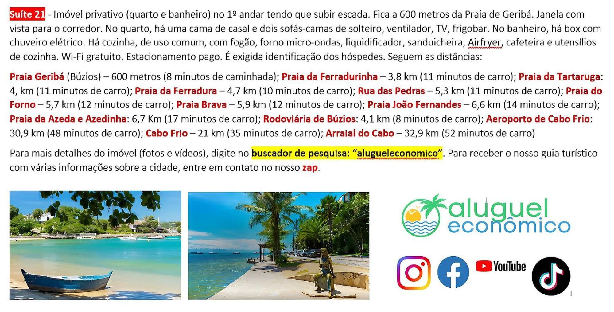 Buzios - Geriba - Suites - Aluguel Economico Exteriör bild