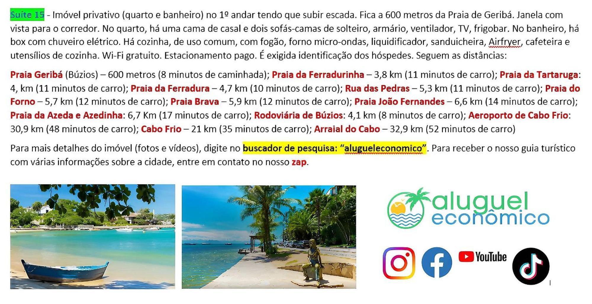 Buzios - Geriba - Suites - Aluguel Economico Exteriör bild