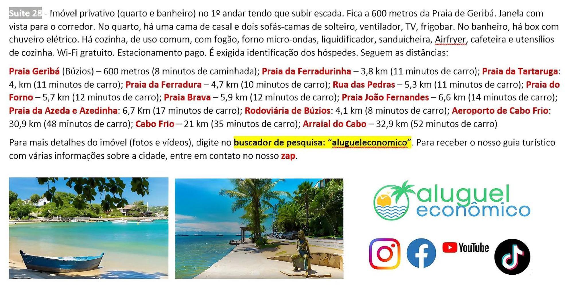 Buzios - Geriba - Suites - Aluguel Economico Exteriör bild