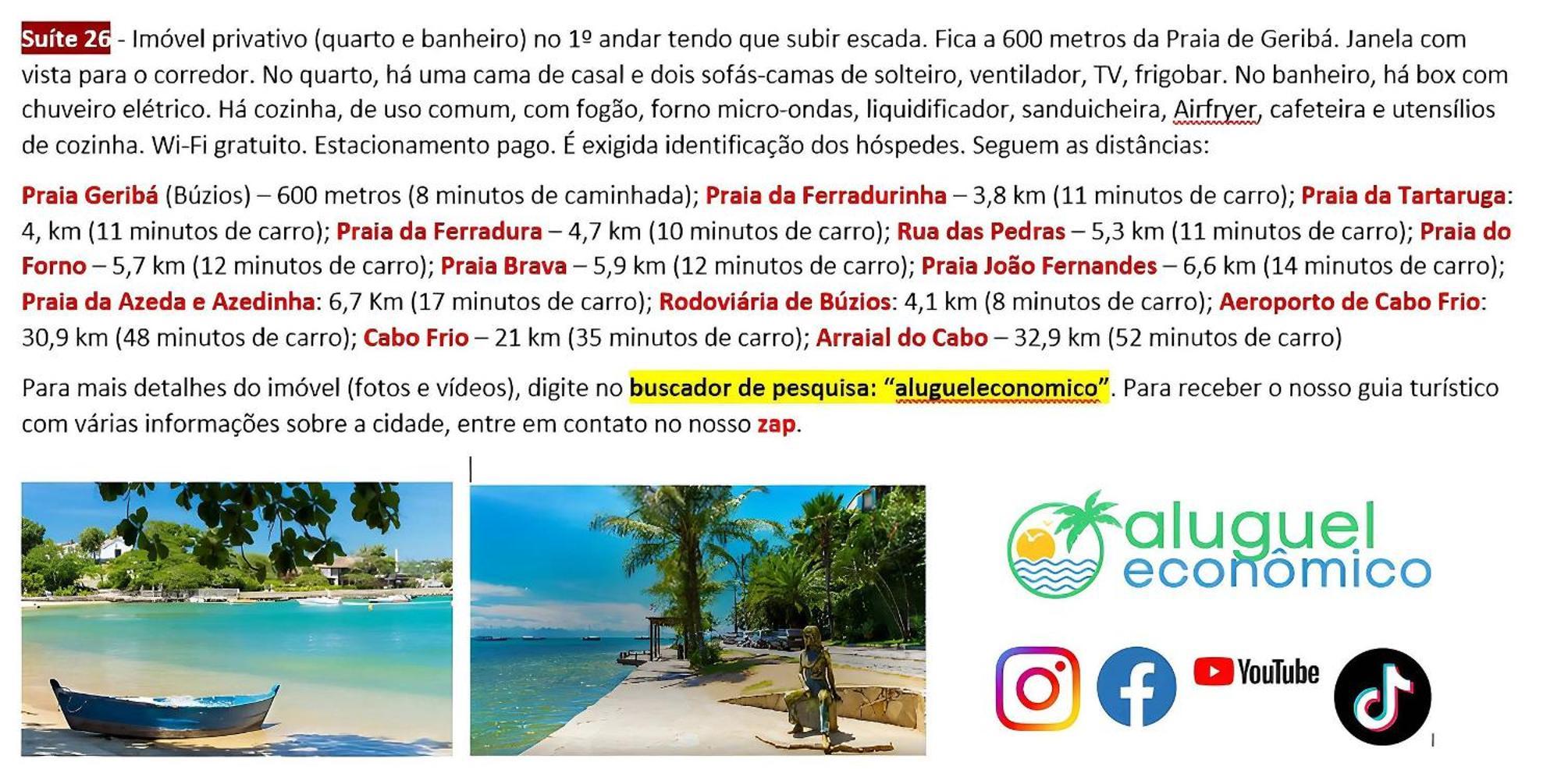 Buzios - Geriba - Suites - Aluguel Economico Exteriör bild