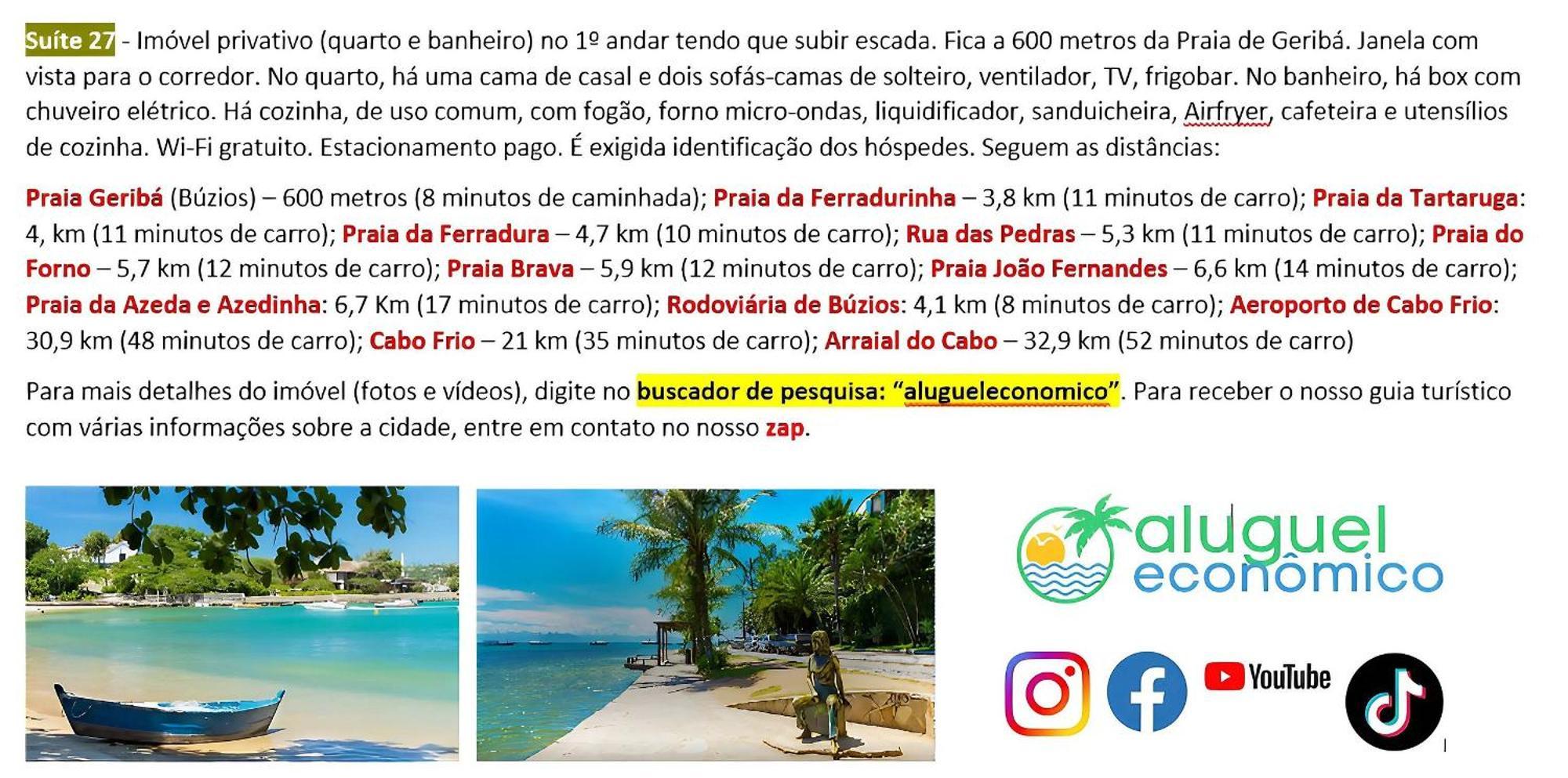 Buzios - Geriba - Suites - Aluguel Economico Exteriör bild