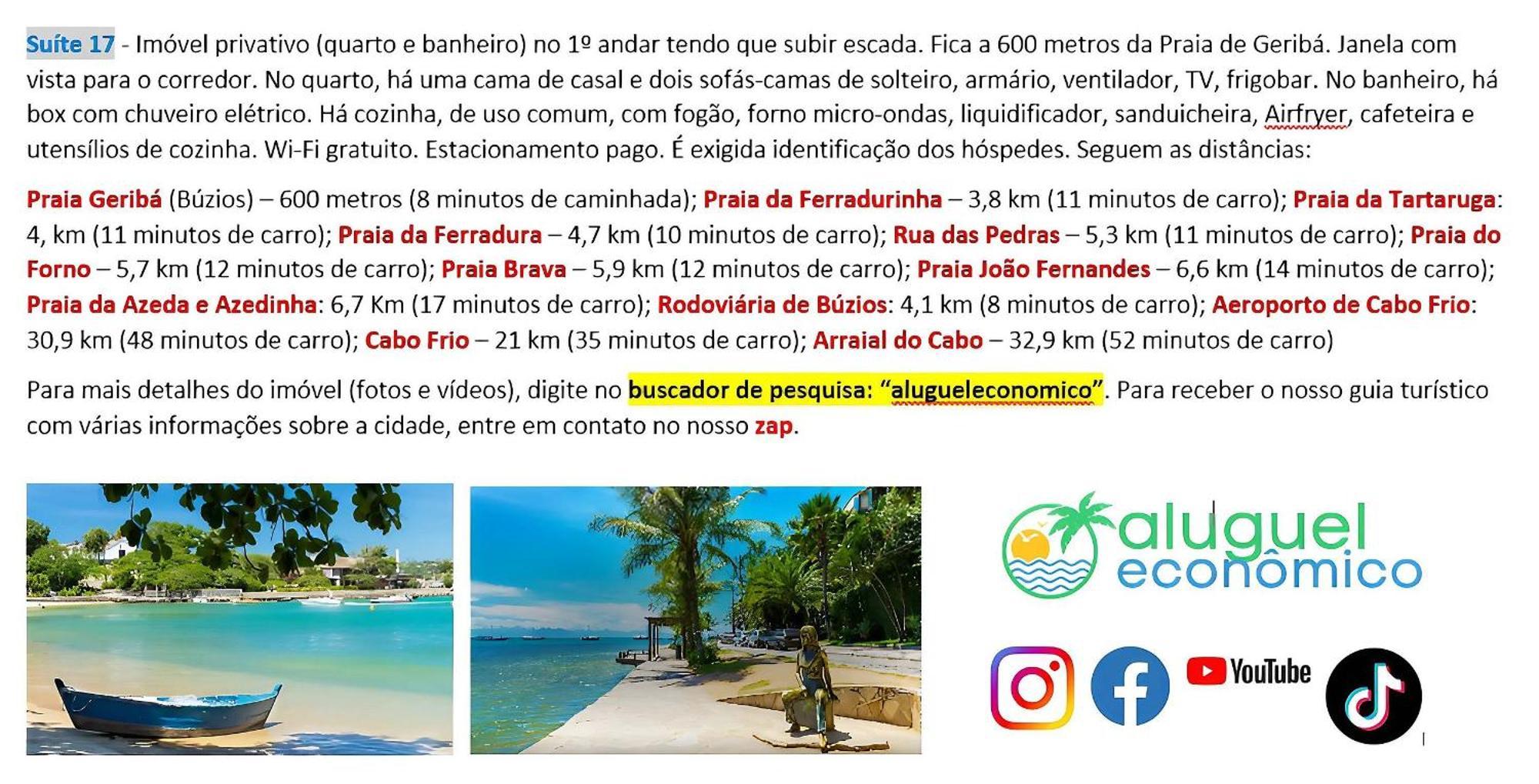 Buzios - Geriba - Suites - Aluguel Economico Exteriör bild