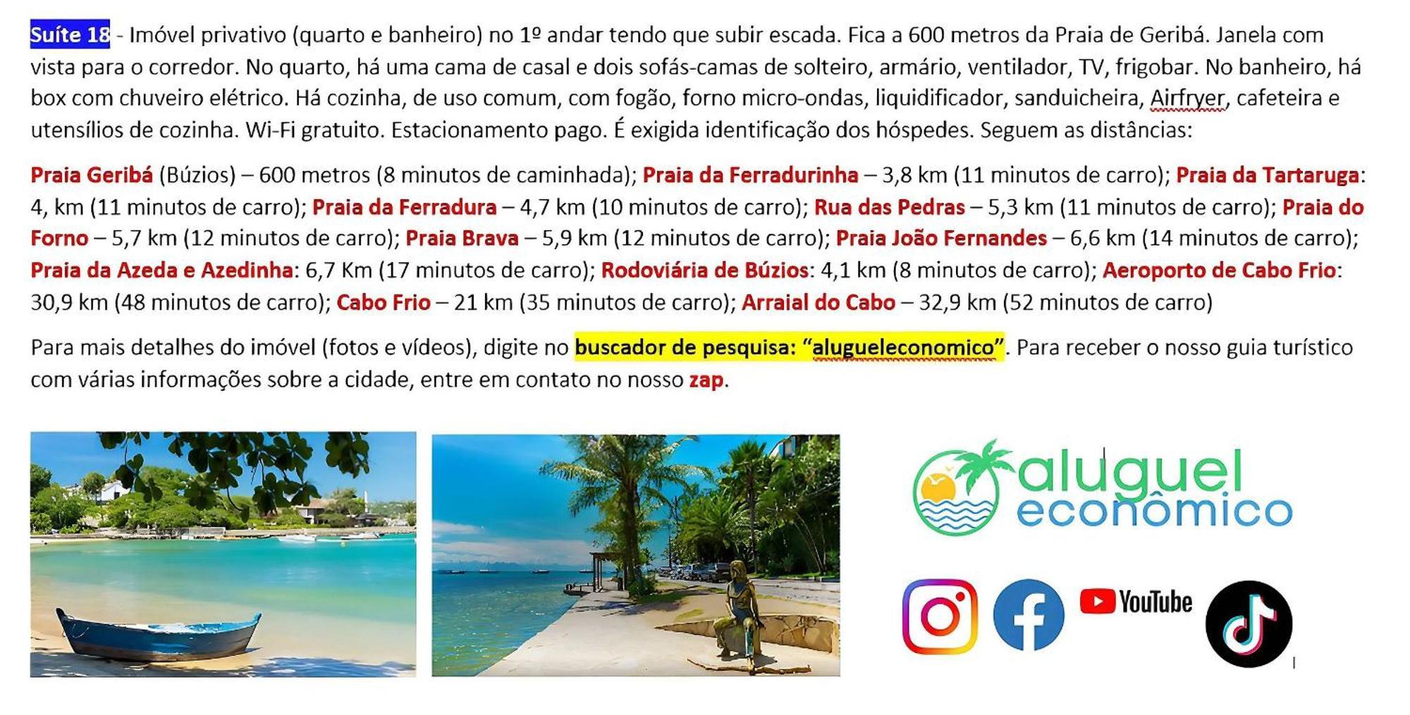 Buzios - Geriba - Suites - Aluguel Economico Exteriör bild