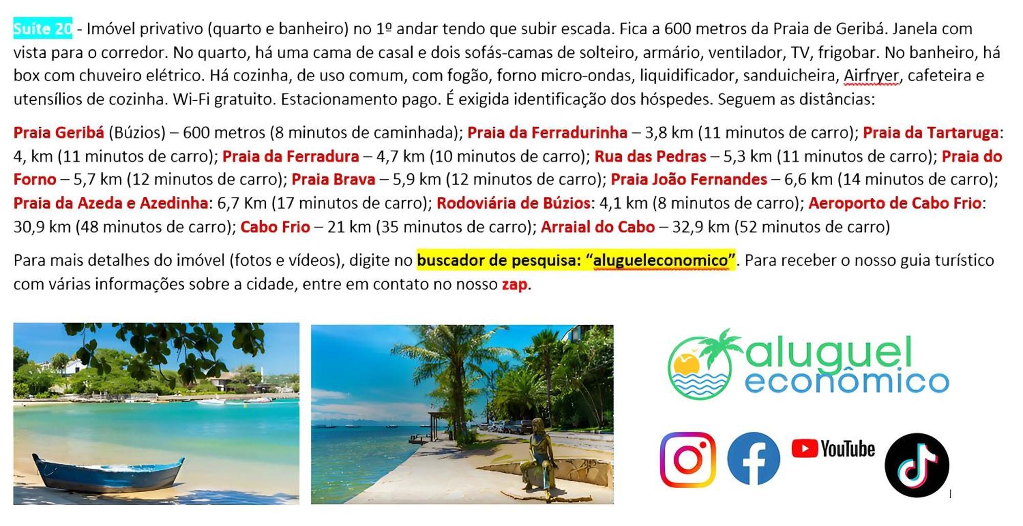 Buzios - Geriba - Suites - Aluguel Economico Exteriör bild