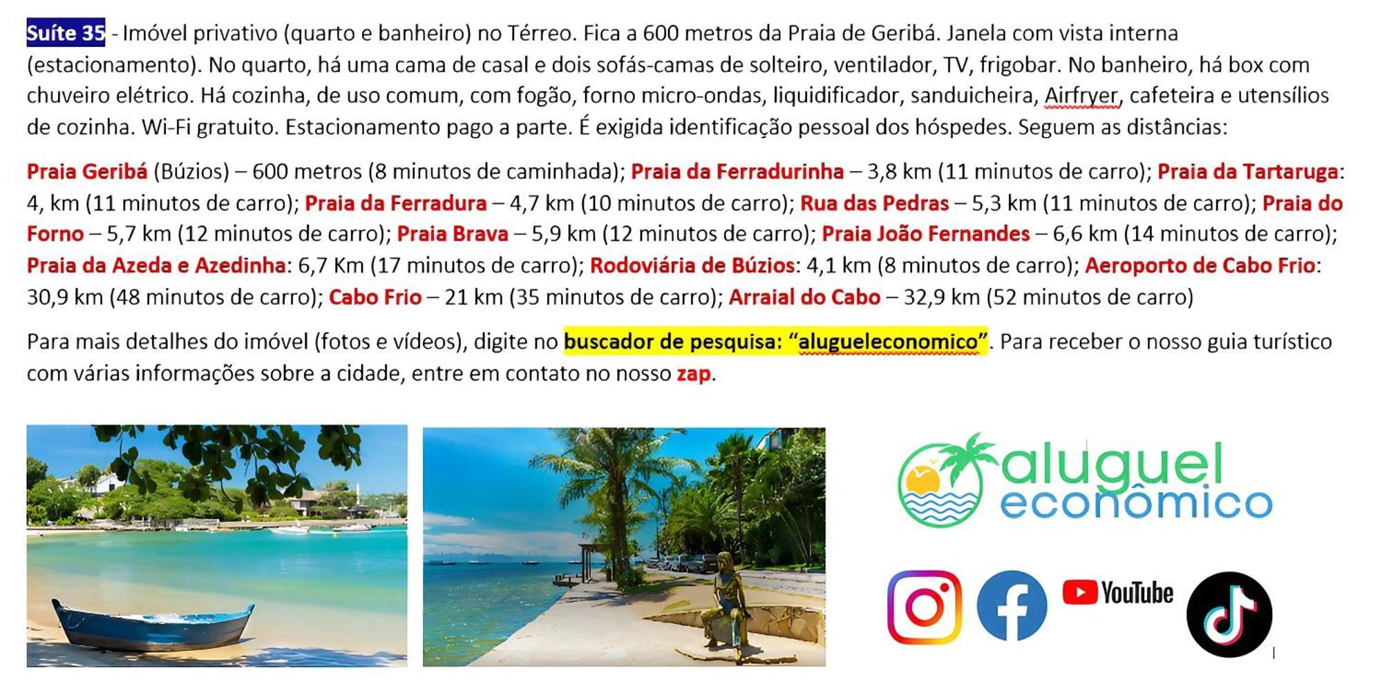 Buzios - Geriba - Suites - Aluguel Economico Exteriör bild